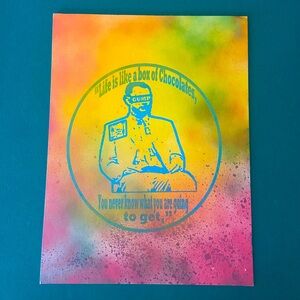 Custom Screen Printed Forrest Gump Poster on Hard Canvas Poster Board 1/4” Thick